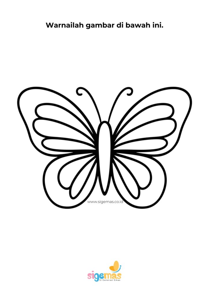 Mewarnai Gambar Binatang Kupu-Kupu - Sigemas